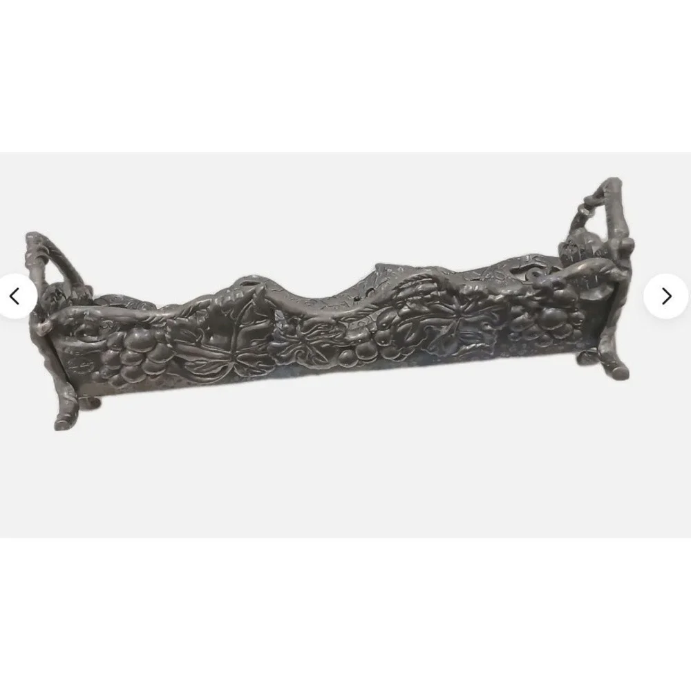 Arthur Court Grapes Set Black Marble Cheese Board Silver Tray Charcuterie
